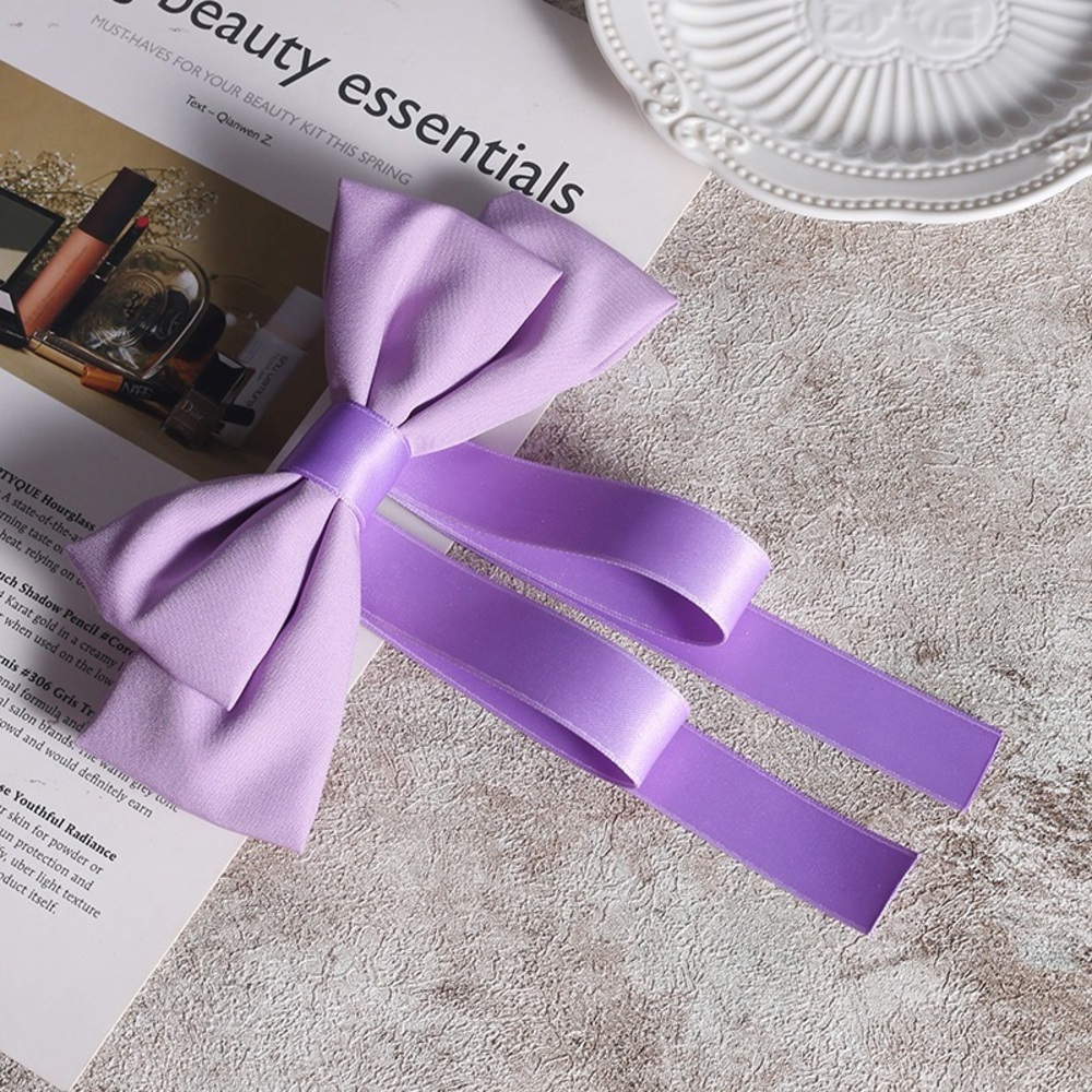 Zenana Silk Satin Double Layer Bowtie Ribbon Hair Clips